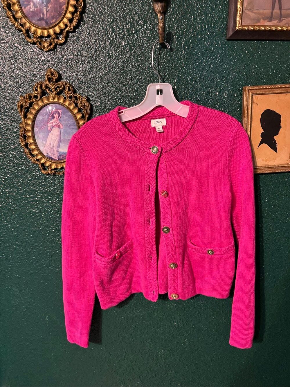 J.Crew Pink Preppy Cardigan Sz XS
